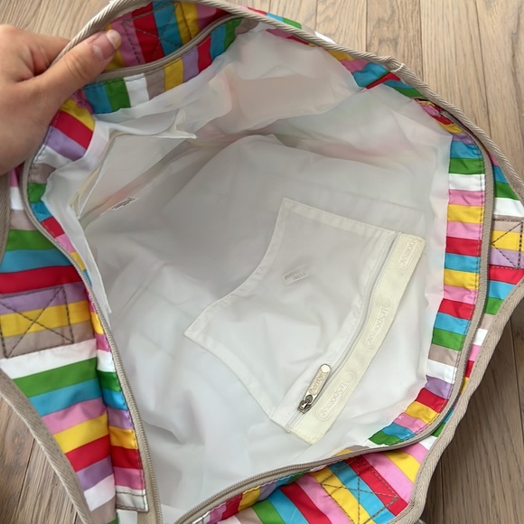 Lesportsac Rainbow Striped Tote Bag - Picture 3 of 5